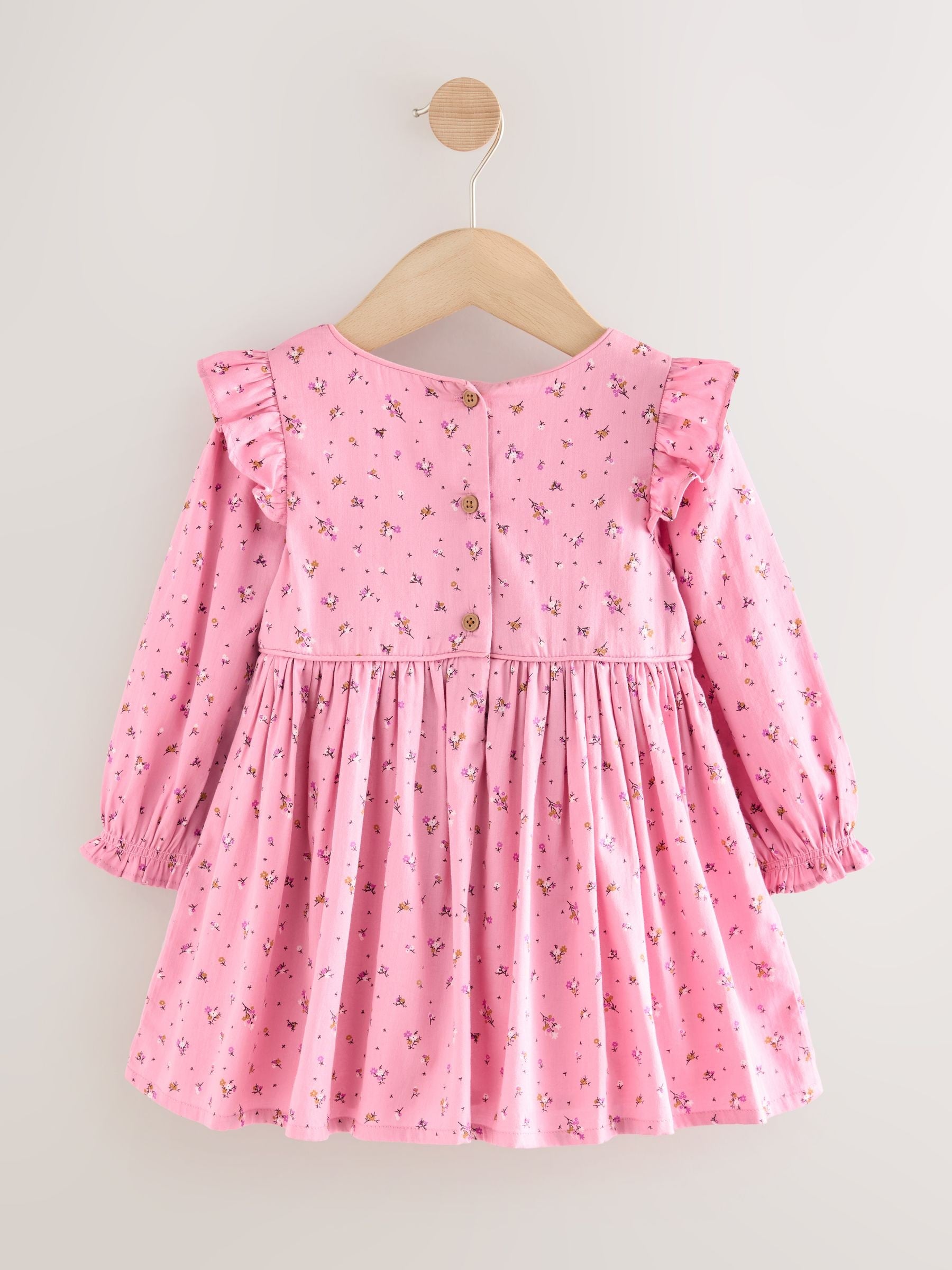 Pink Frill Long Sleeve Dress (3mths-8yrs) image 6