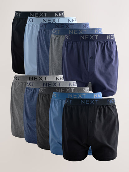 Dsiney Kidz - Blue/Grey Marl 10 pack Loose Fit Cotton Rich Boxers image 1