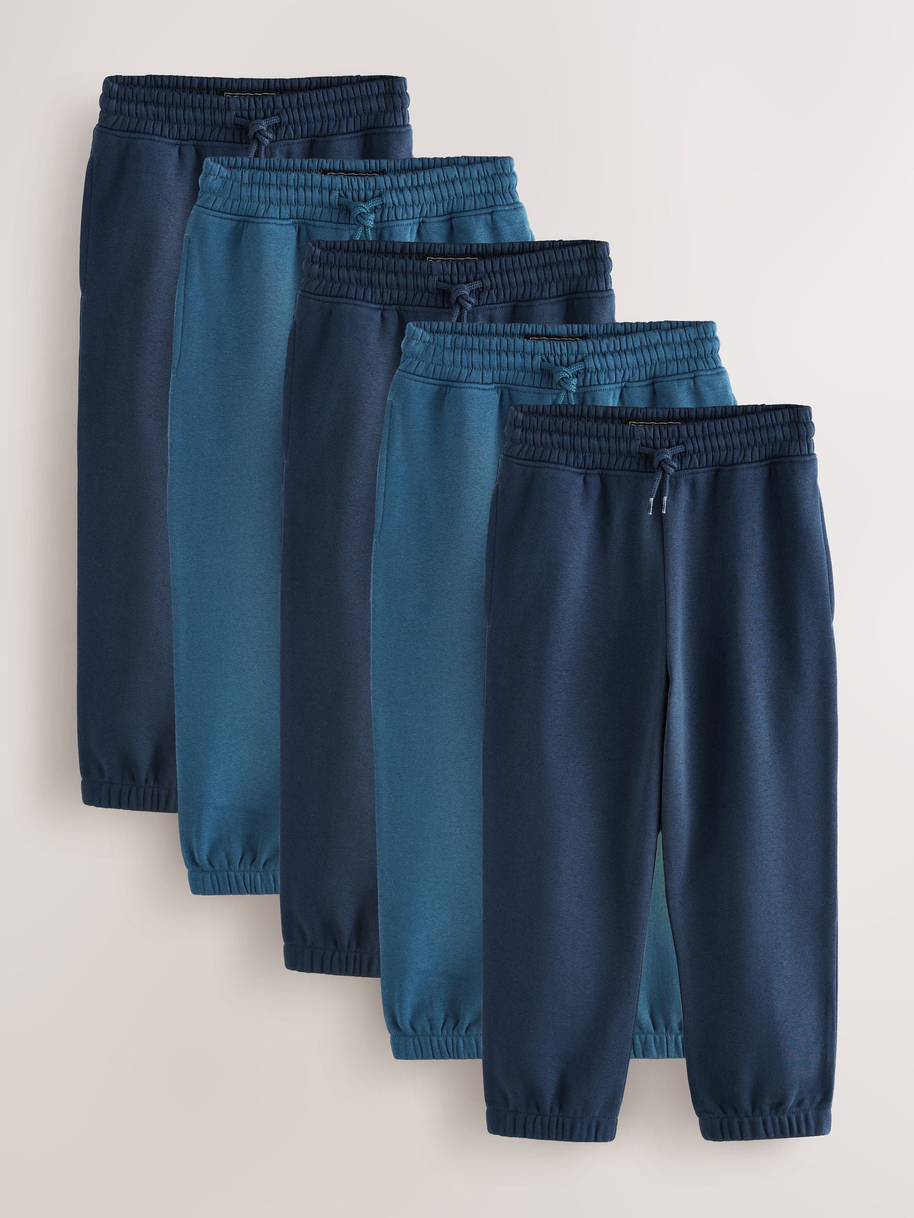Dsiney Kidz - Navy Regular Fit Basic Joggers 5 Pack (3-16yrs) image 1