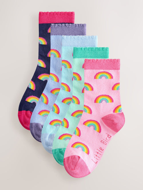 Little Bird by Jools Oliver Multi Rainbow Socks 5 Pack image 1