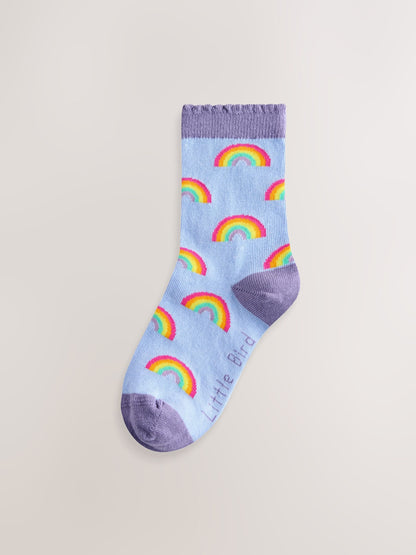 Little Bird by Jools Oliver Multi Rainbow Socks 5 Pack image 5