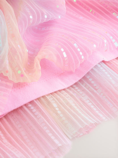 Pink Sparkle Mesh Party Dress (3-16yrs)