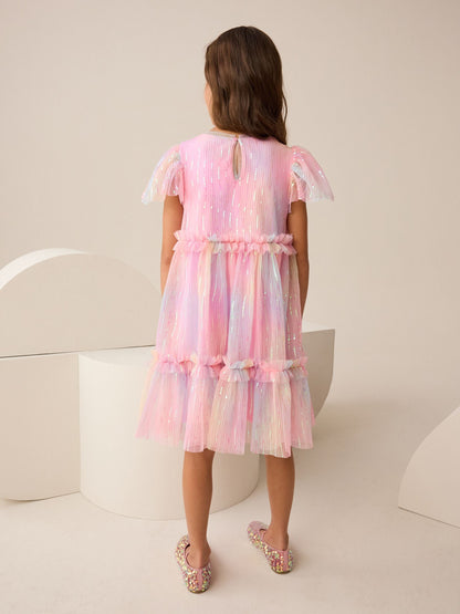 Pink Sparkle Mesh Party Dress (3-16yrs)
