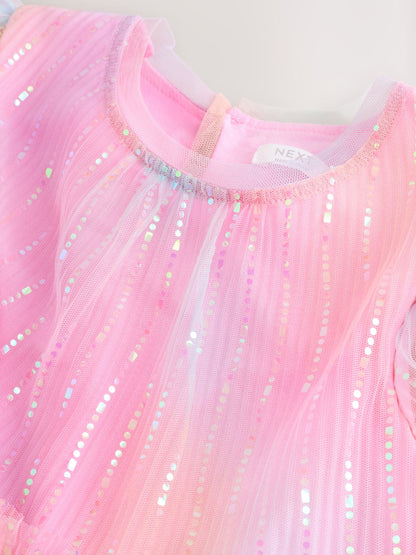 Pink Sparkle Mesh Party Dress (3-16yrs)