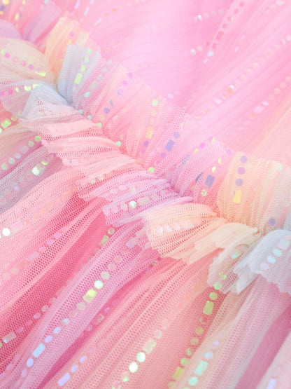 Pink Sparkle Mesh Party Dress (3-16yrs)