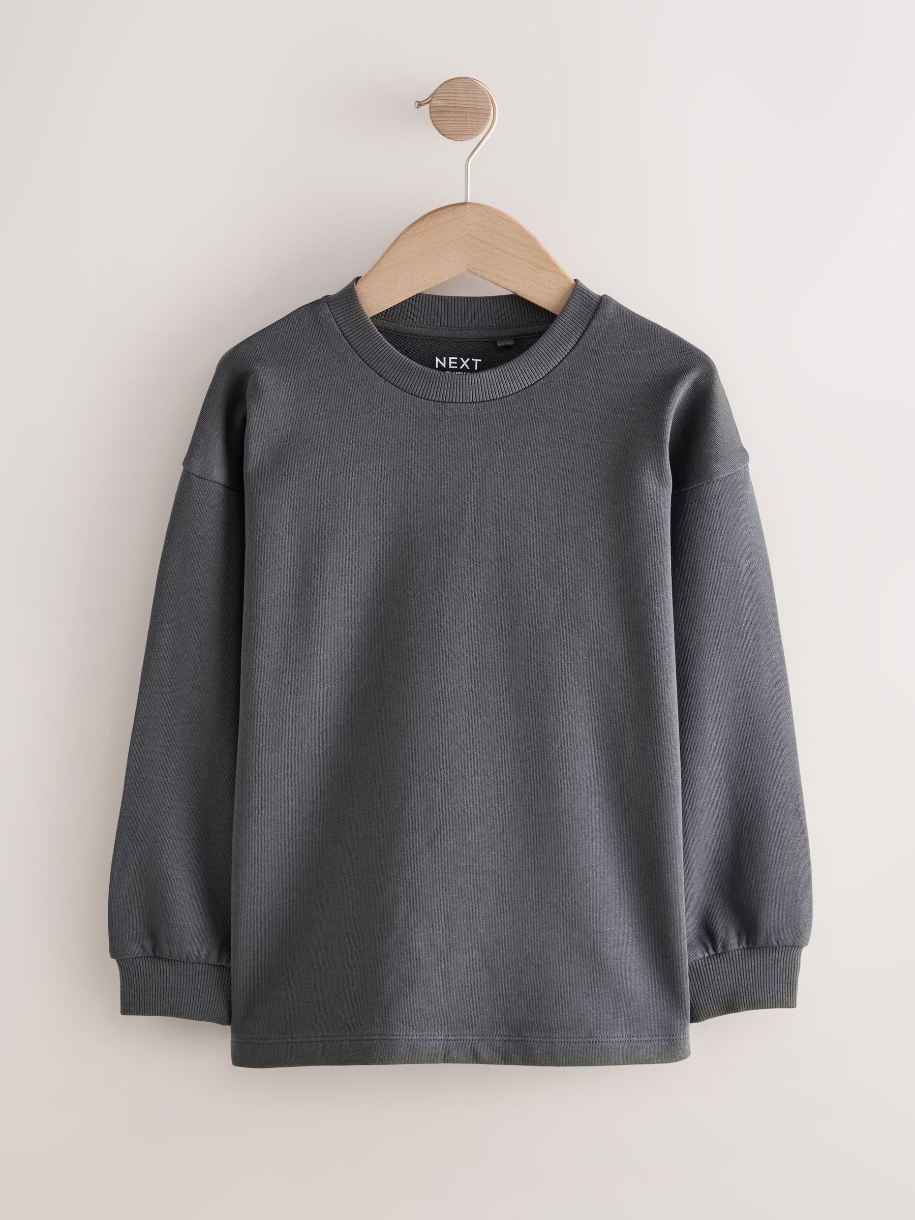 Dsiney Kidz - Charcoal Grey Relaxed Fit Long Sleeve Heavyweight T-Shirt (3-16yrs) image 1