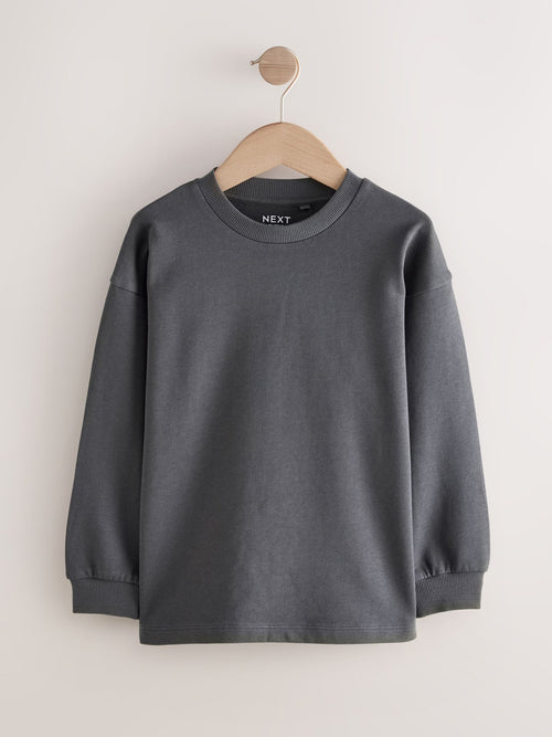 Dsiney Kidz - Charcoal Grey Relaxed Fit Long Sleeve Heavyweight T-Shirt (3-16yrs) image 1