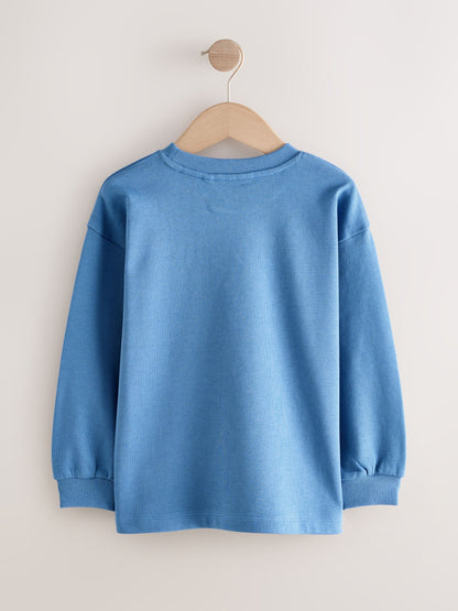 Dsiney Kidz - Blue Relaxed Fit Long Sleeve Heavyweight T-Shirt (3-16yrs) image 2