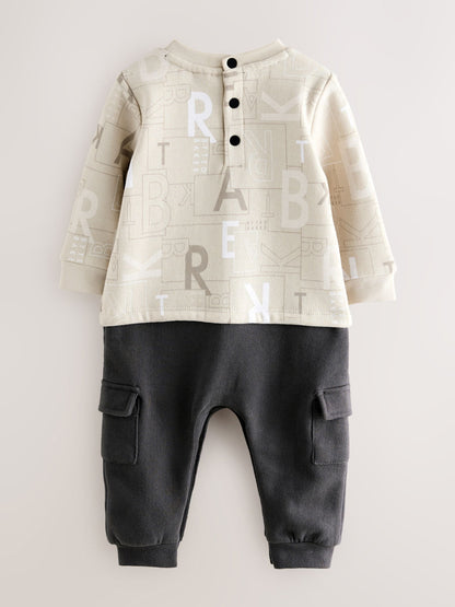 Baker by Ted Baker Letter Print Mockable Rompersuit image 2