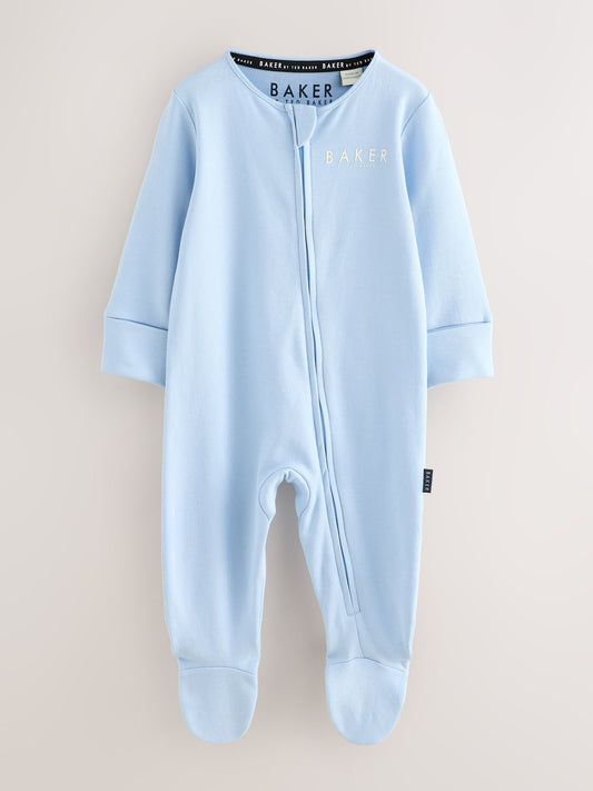 Baker by Ted Baker Blue/Green Baker by Ted Baker 3 Pack Sleepsuits image 2