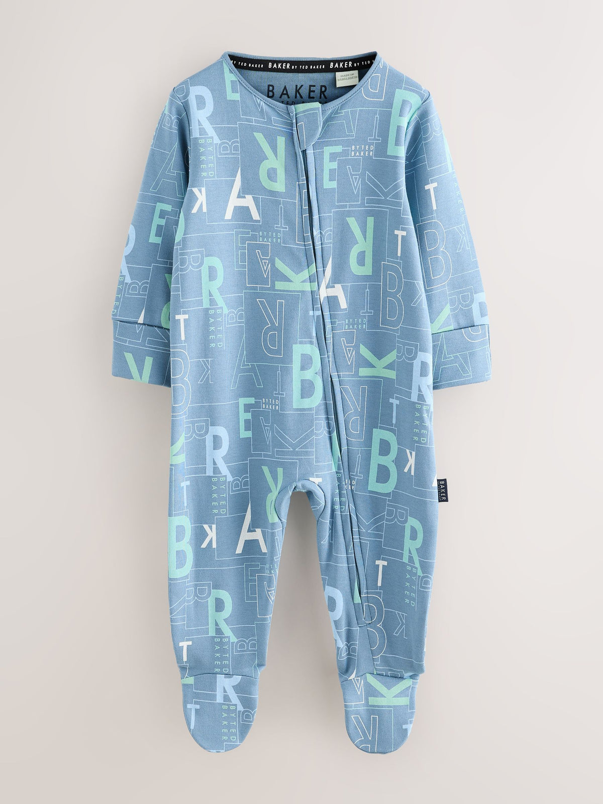 Baker by Ted Baker Blue/Green Baker by Ted Baker 3 Pack Sleepsuits image 3