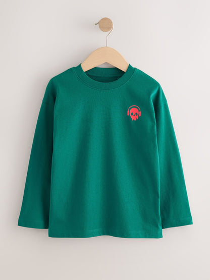Dsiney Kidz - Green/Red/Camel/Purple Long Sleeve Small Graphic T-Shirts 4 Pack (3-16yrs) image 5