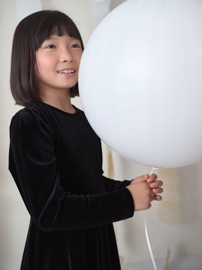 Black Long Sleeve Velvet Dress (3-16yrs)