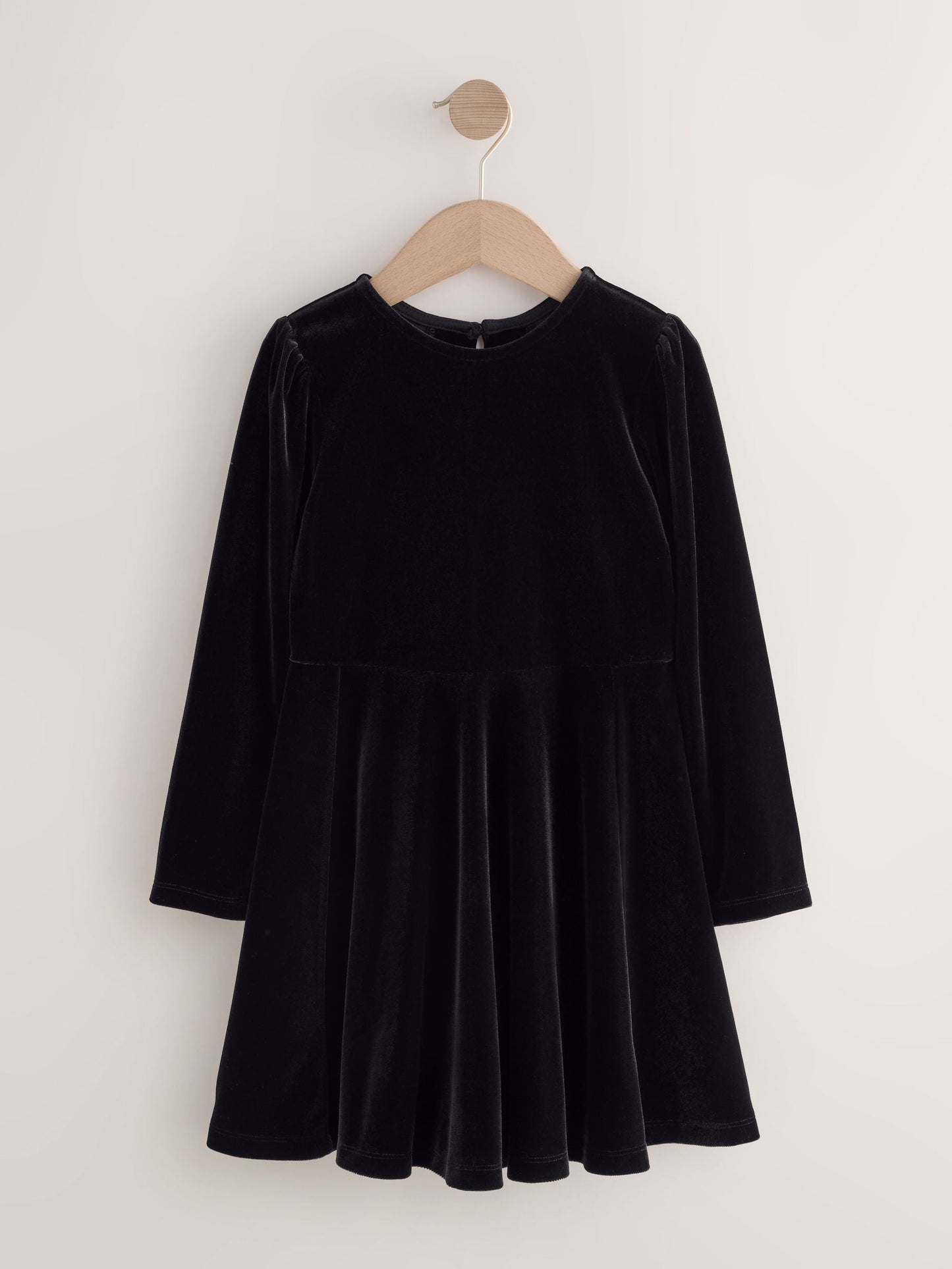 Black Long Sleeve Velvet Dress (3-16yrs)