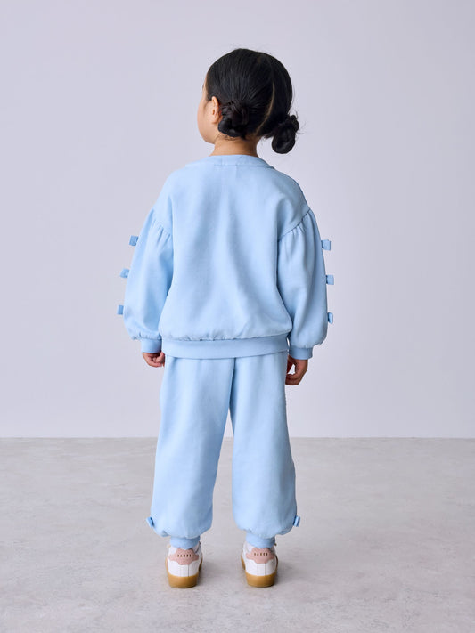 Baker by Ted Baker Blue 2 Piece Side Bow Detail Sweat & Joggers Set image 2