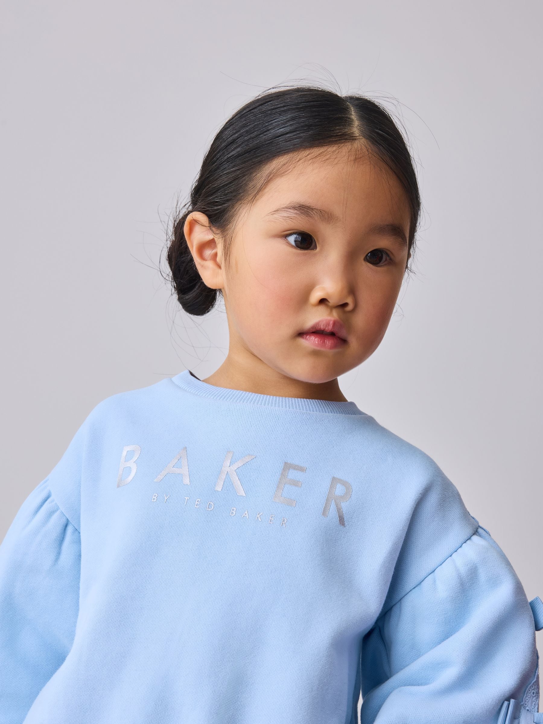 Baker by Ted Baker Blue 2 Piece Side Bow Detail Sweat & Joggers Set image 4