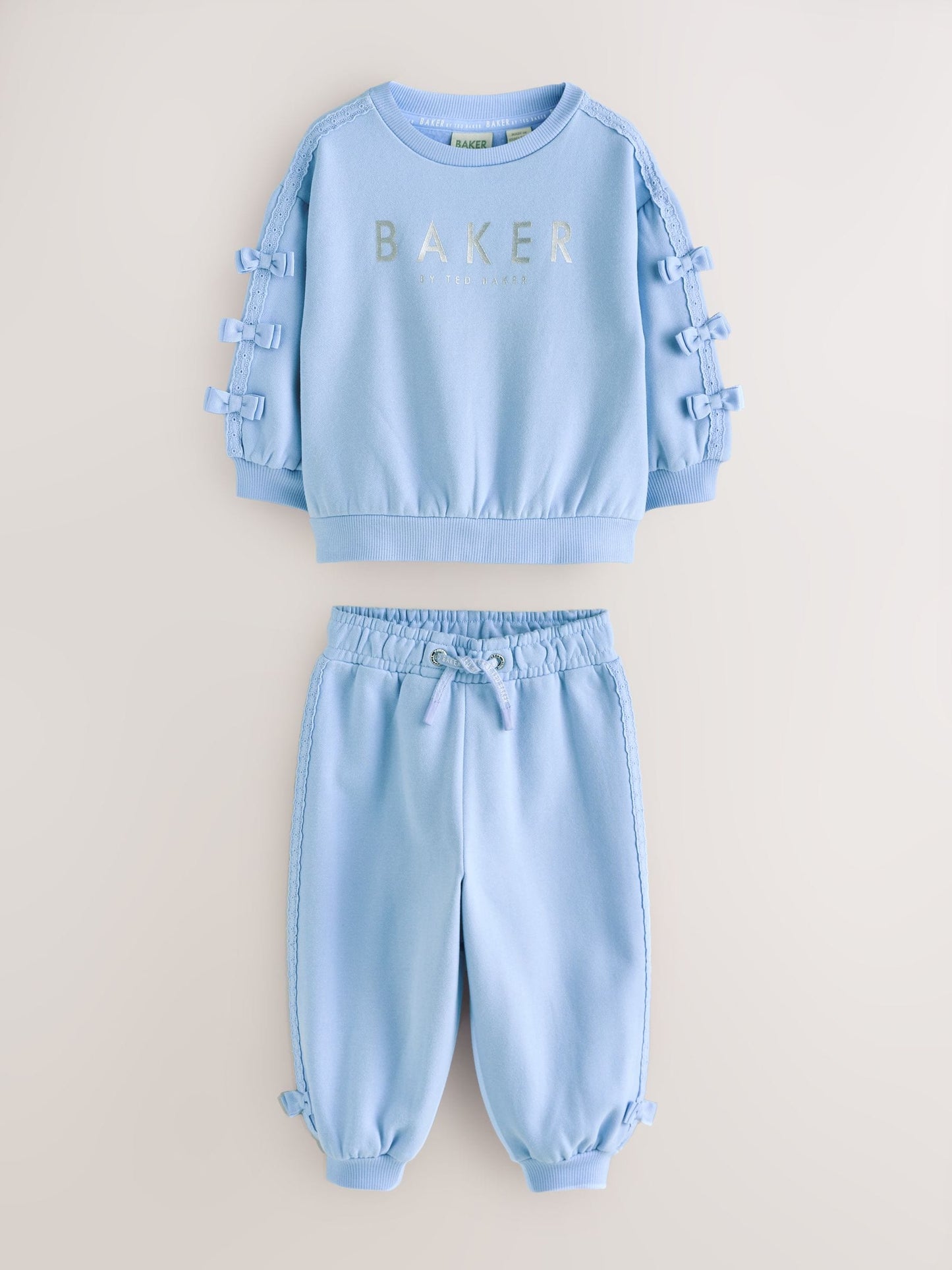 Baker by Ted Baker Blue 2 Piece Side Bow Detail Sweat & Joggers Set image 7