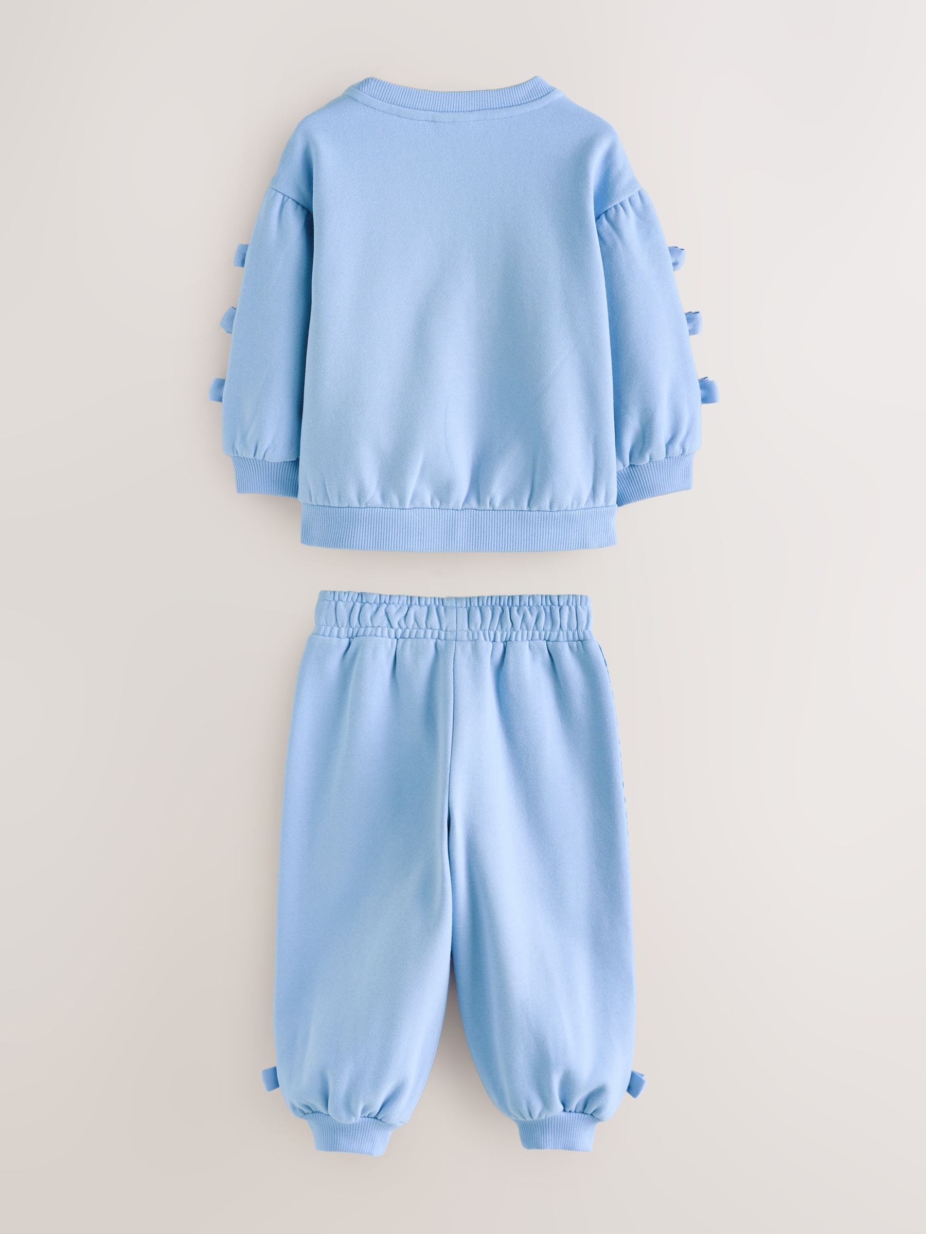 Baker by Ted Baker Blue 2 Piece Side Bow Detail Sweat & Joggers Set image 8