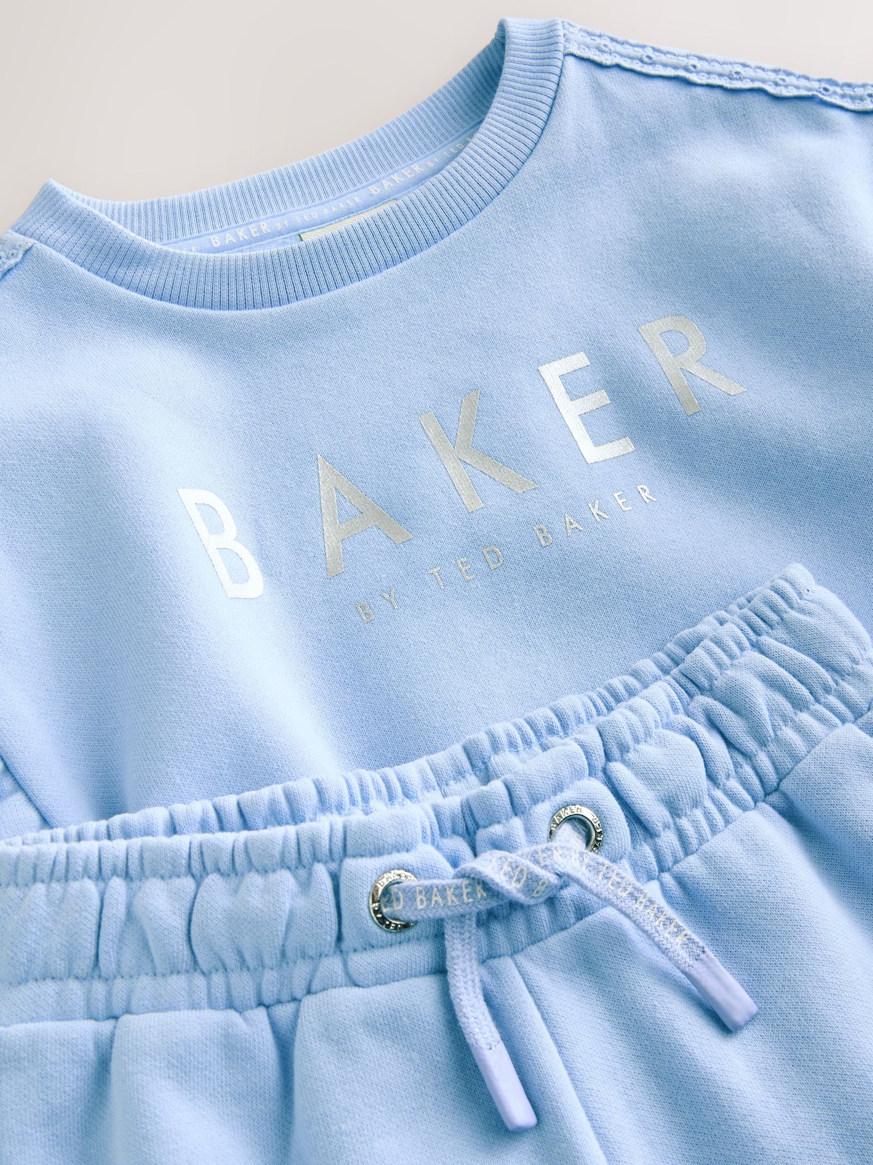 Baker by Ted Baker Blue 2 Piece Side Bow Detail Sweat & Joggers Set image 9