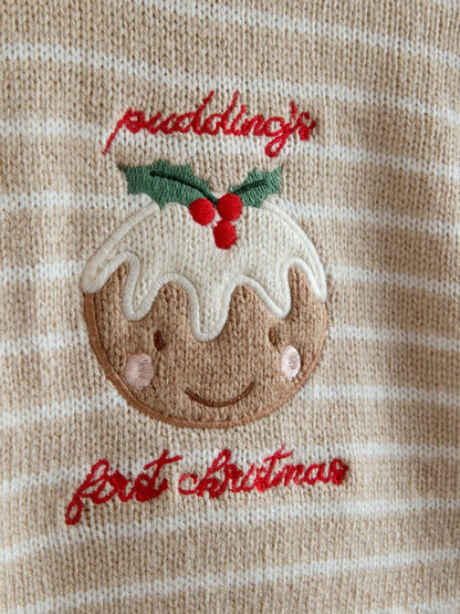 JoJo Maman Bébé Oatmeal My First Christmas Pudding Knitted Set image 5