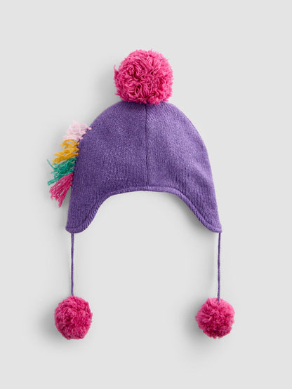 JoJo Maman Bébé Navy Unicorn Appliqué Hat image 2