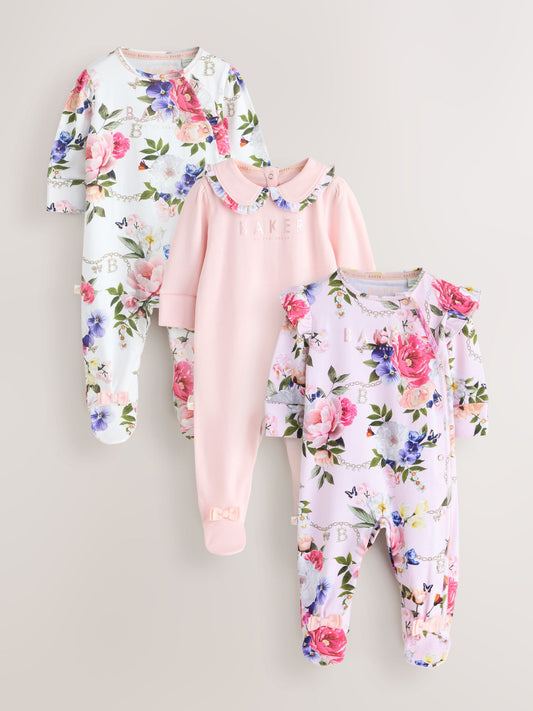 Baker by Ted Baker 3 Pack Sleepsuits image 1