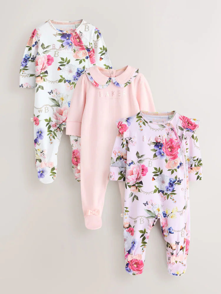 Baker by Ted Baker 3 Pack Sleepsuits