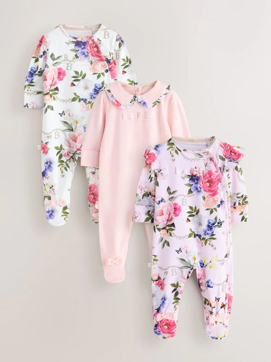 Baker by Ted Baker 3 Pack Sleepsuits