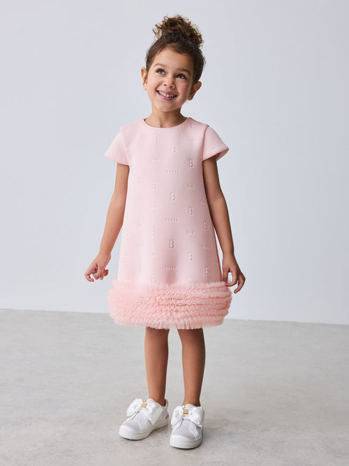 Dsiney Kidz - Baker by Ted Baker Pink Mesh Hem A-Line Scuba Dress image 1