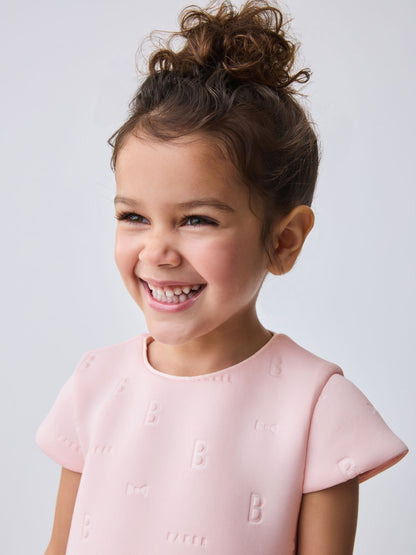 Baker by Ted Baker Pink Mesh Hem A-Line Scuba Dress image 3
