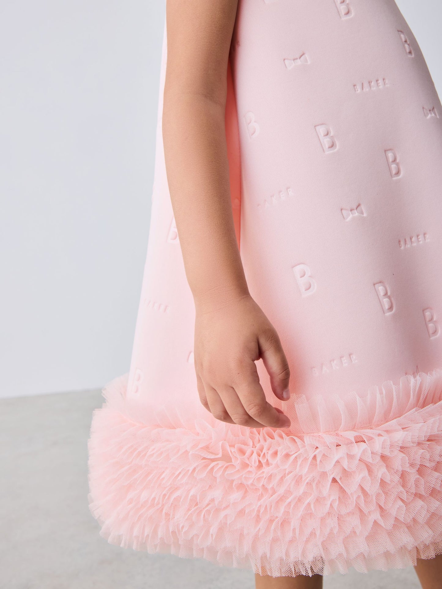 Dsiney Kidz - Baker by Ted Baker Pink Mesh Hem A-Line Scuba Dress image 5