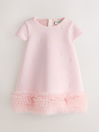 Dsiney Kidz - Baker by Ted Baker Pink Mesh Hem A-Line Scuba Dress image 6