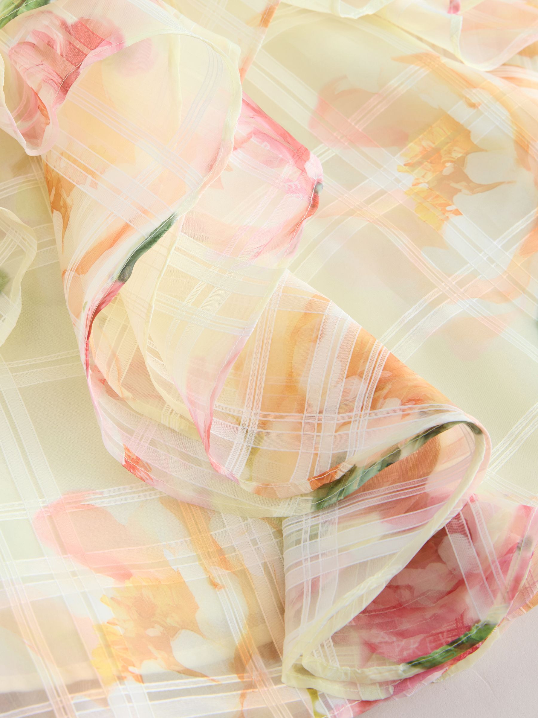 Baker by Ted Baker Yellow Burnout Organza Cap Sleeve Floral Dress image 8