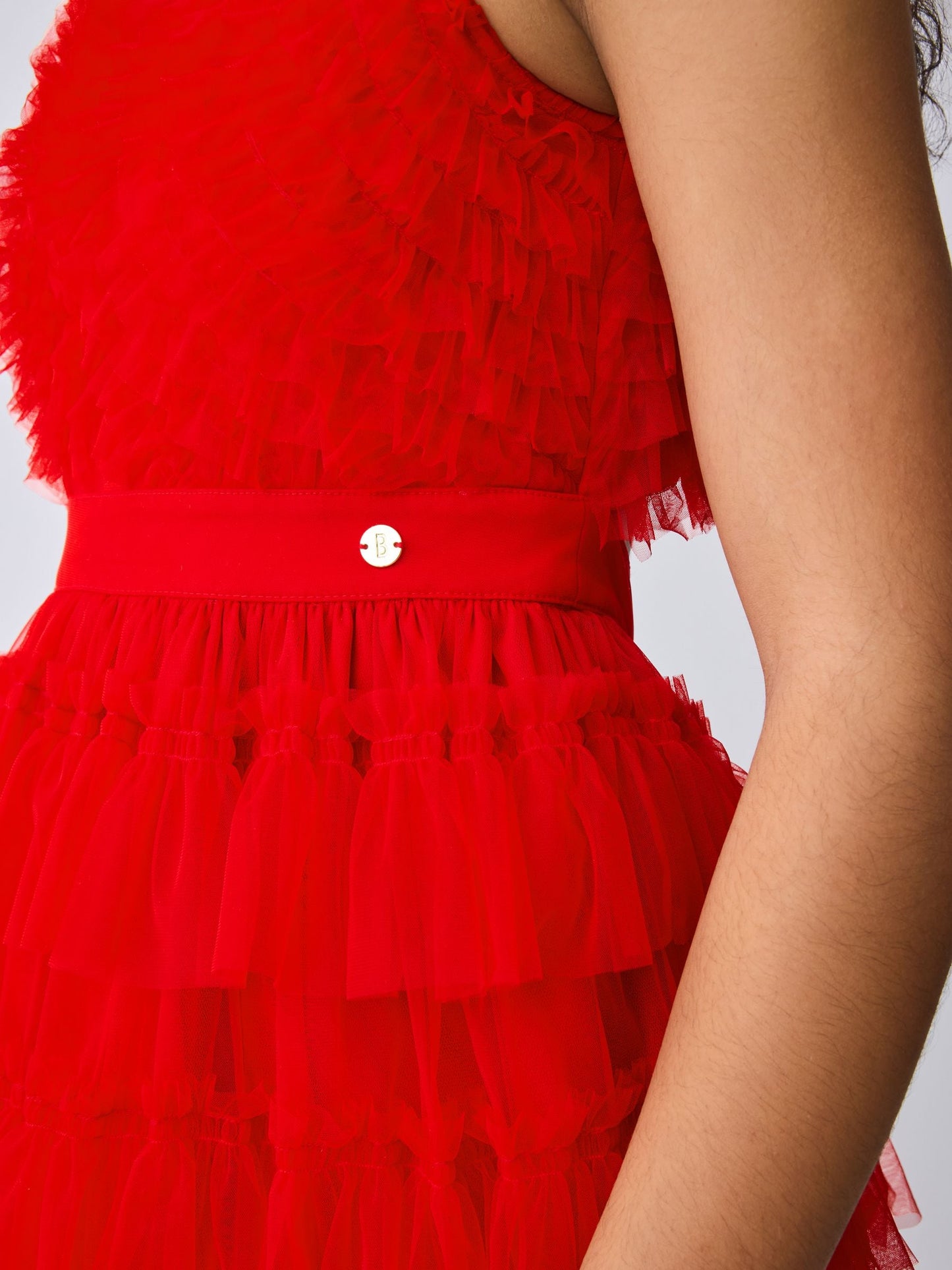 Baker by Ted Baker Red Mesh Tiered Dress image 7