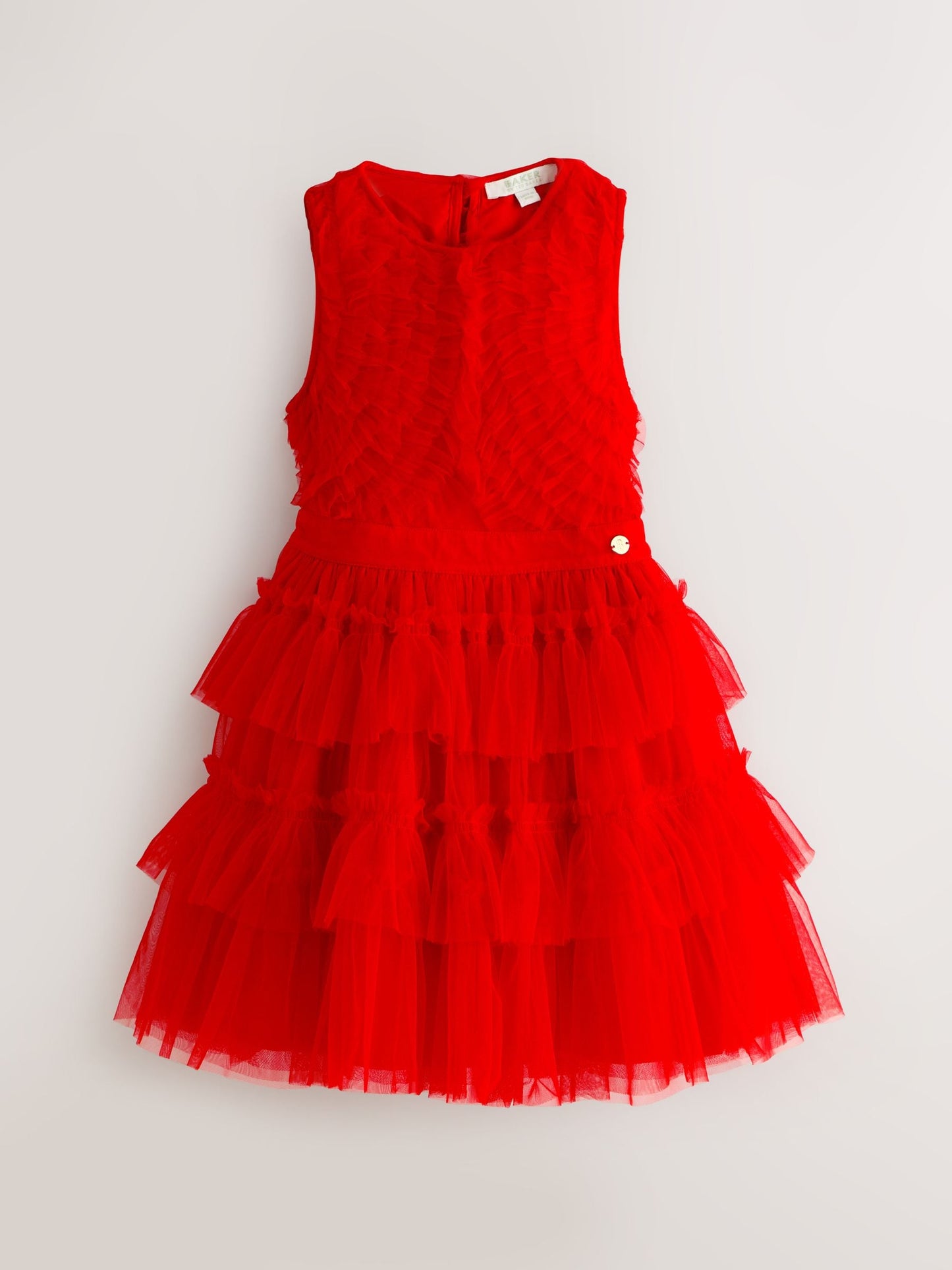 Baker by Ted Baker Red Mesh Tiered Dress image 9