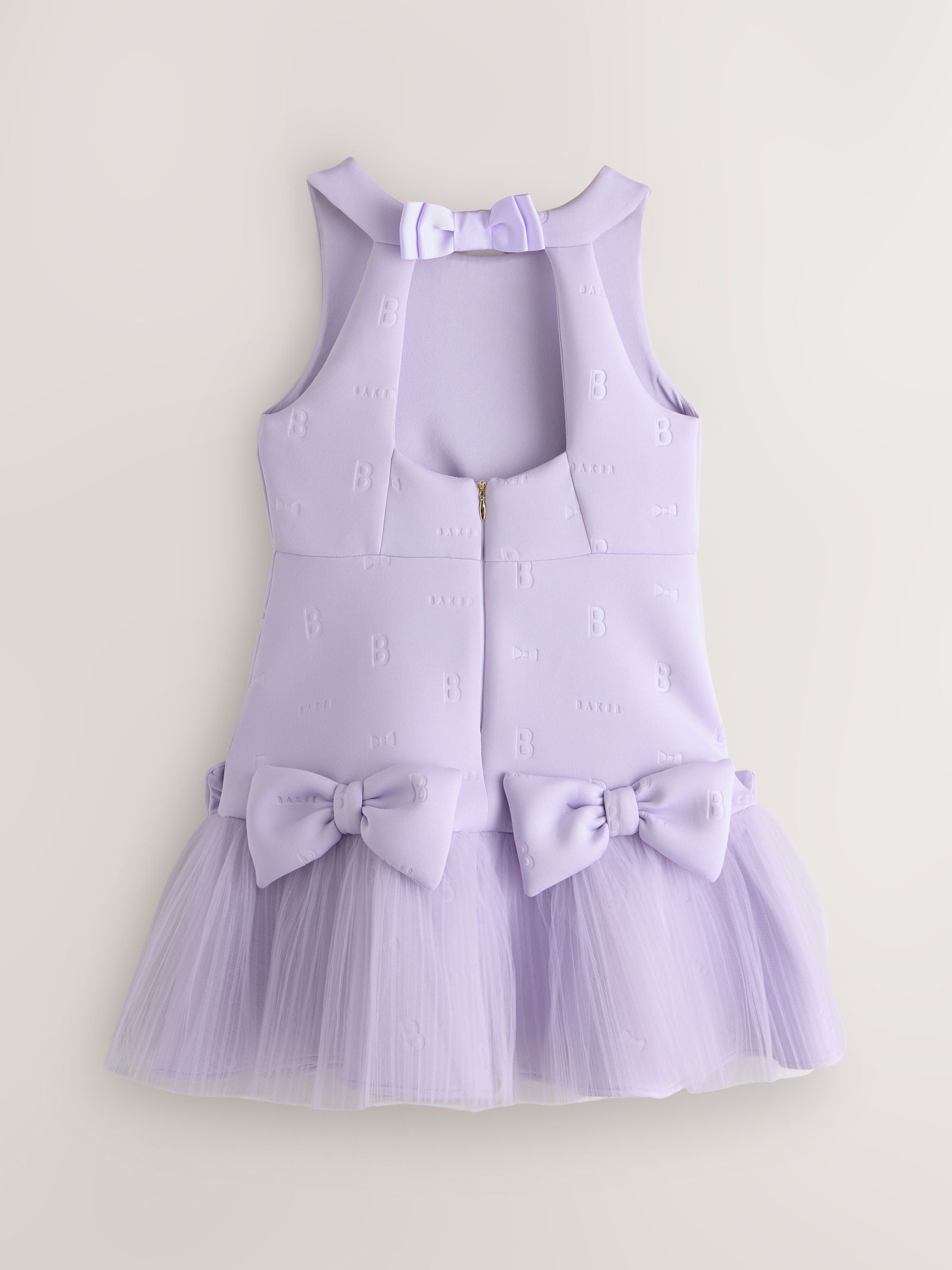 Baker by Ted Baker Mesh 3D Bow Hem Embossed Scuba Dress image 10