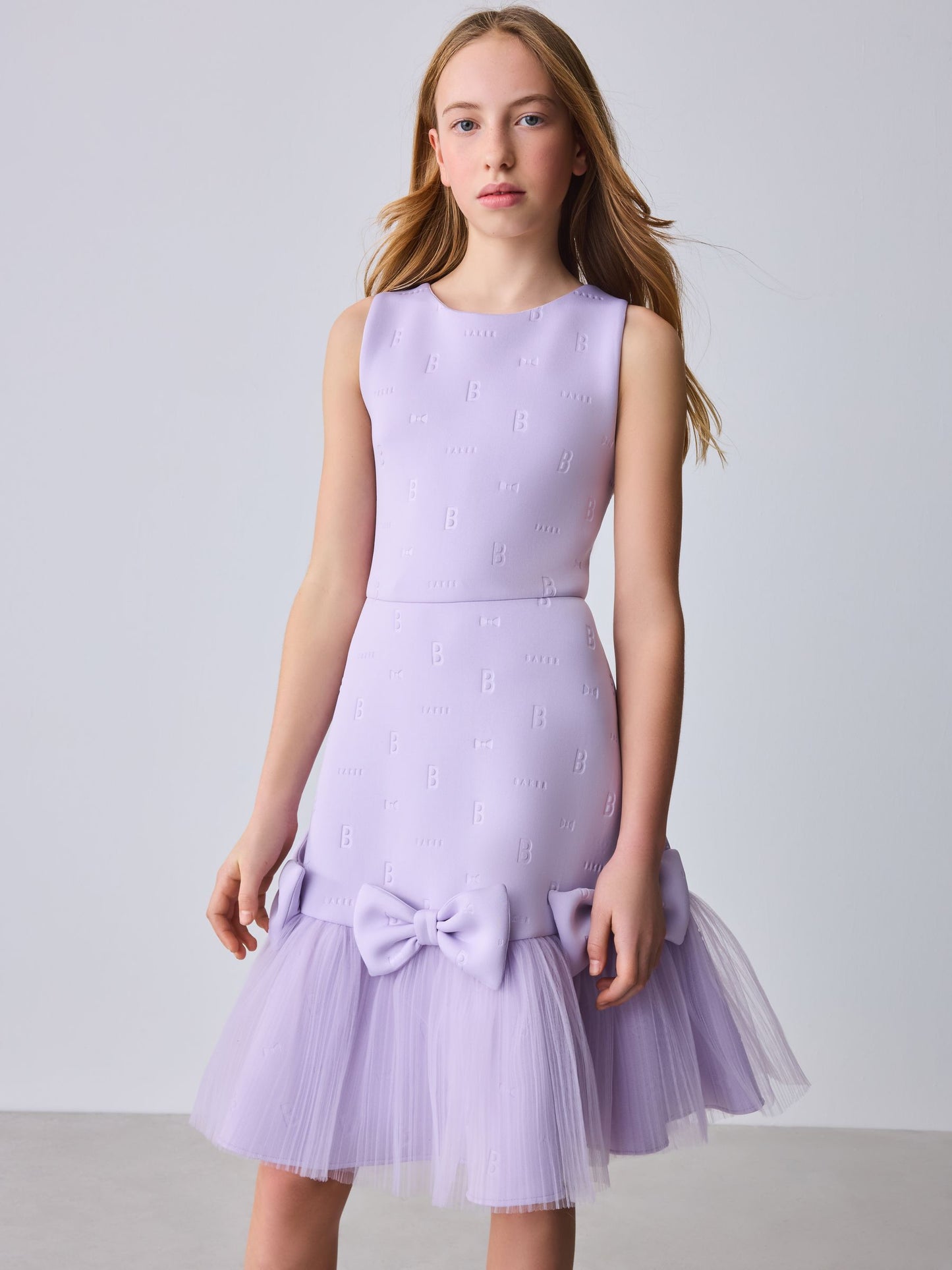Baker by Ted Baker Mesh 3D Bow Hem Embossed Scuba Dress image 4