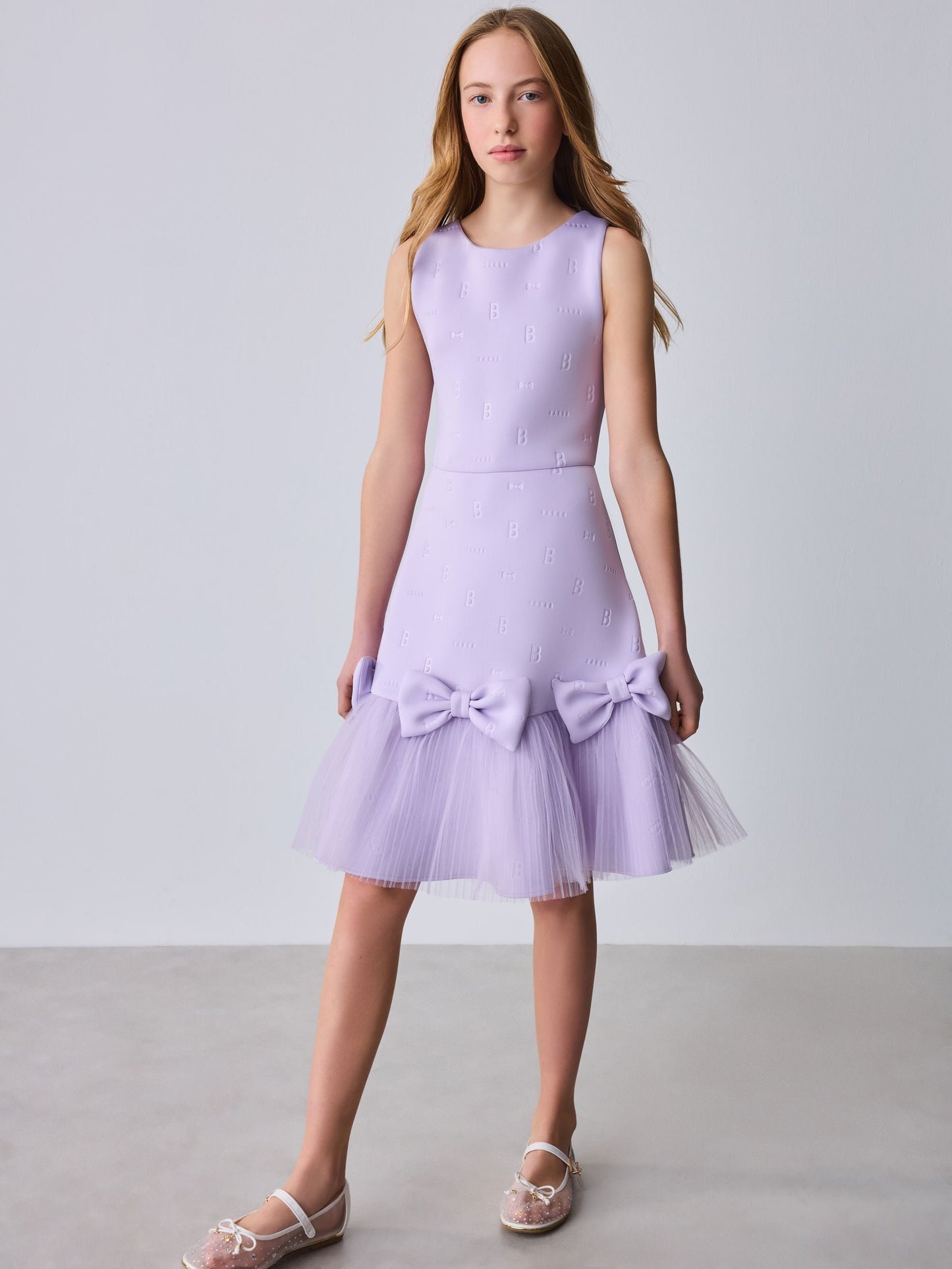Baker by Ted Baker Mesh 3D Bow Hem Embossed Scuba Dress image 5