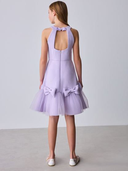 Baker by Ted Baker Mesh 3D Bow Hem Embossed Scuba Dress image 6