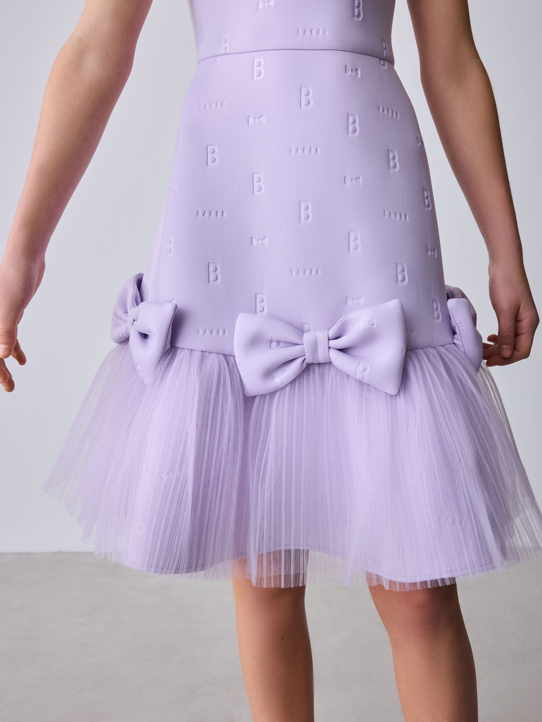 Baker by Ted Baker Mesh 3D Bow Hem Embossed Scuba Dress image 7