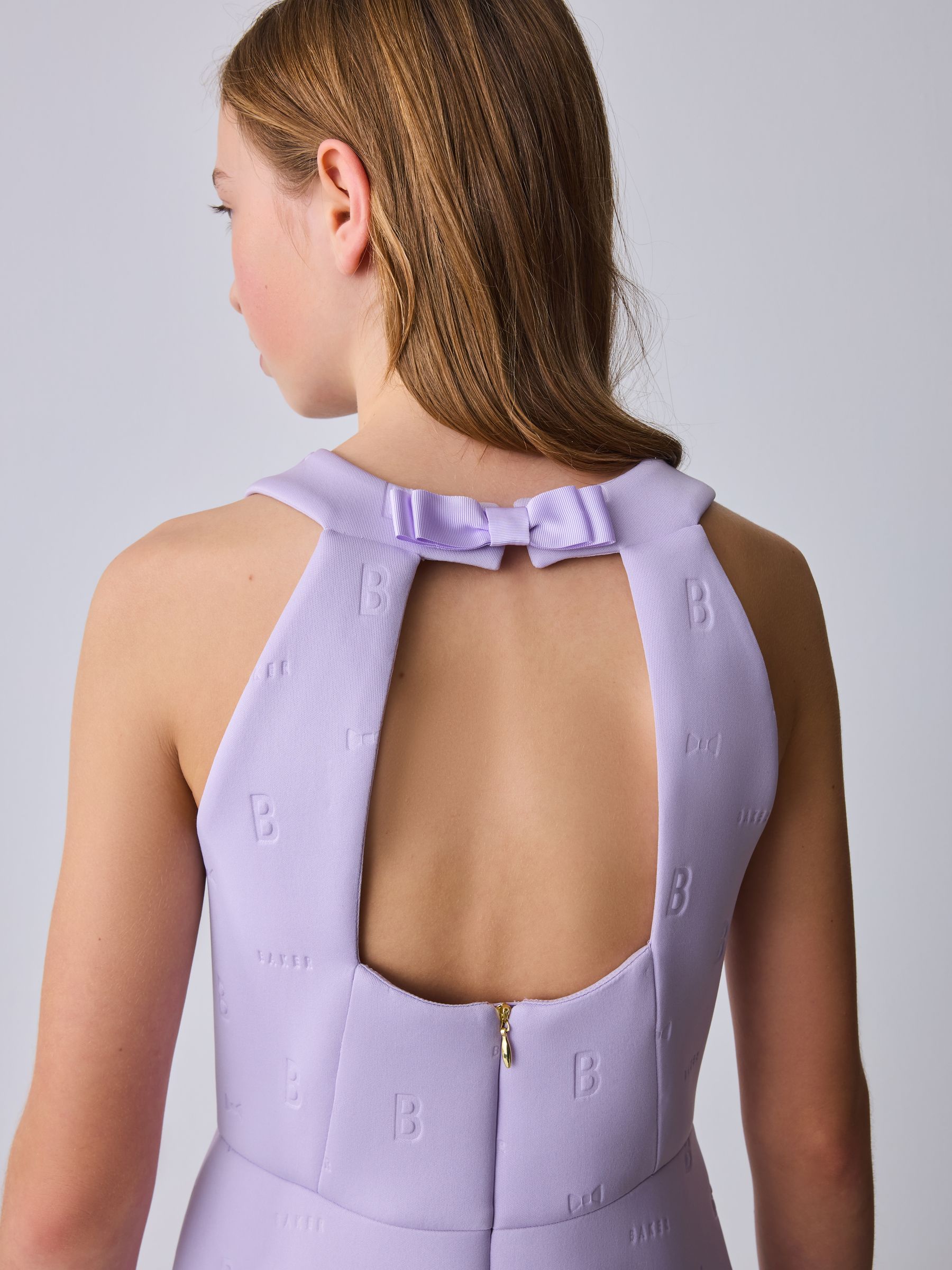 Baker by Ted Baker Mesh 3D Bow Hem Embossed Scuba Dress image 8