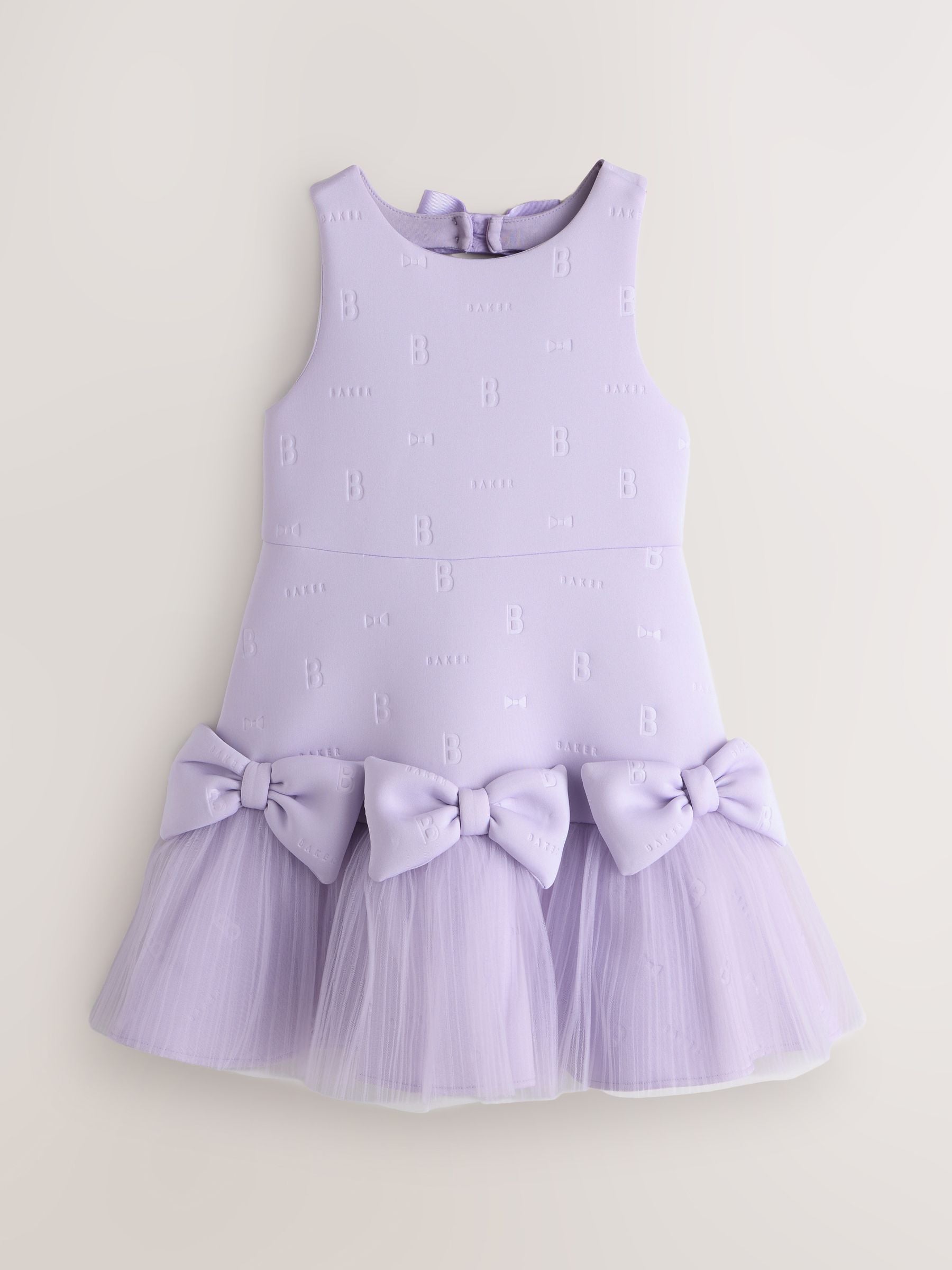 Baker by Ted Baker Mesh 3D Bow Hem Embossed Scuba Dress image 9