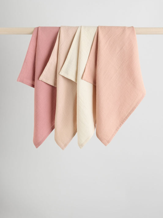 Pink Baby Muslins Cloths 4 Pack image 1