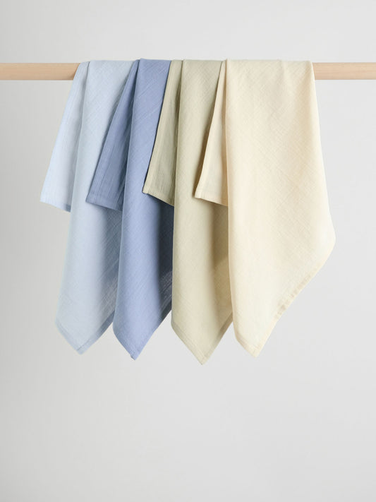Blue Baby Muslins Cloths 4 Pack image 1