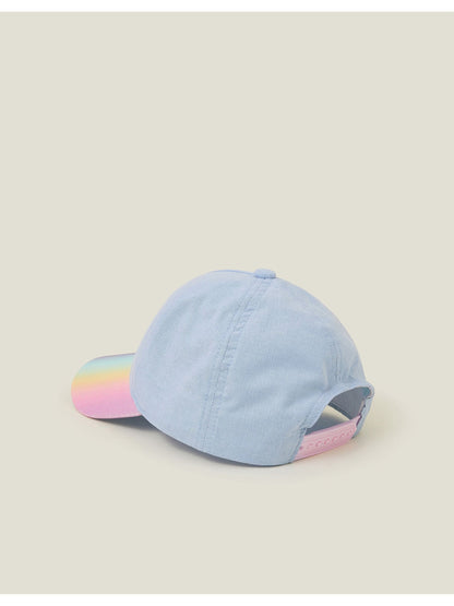Angels By Accessorize Blue Girls Shake Glitter 100% Cotton Cap image 2