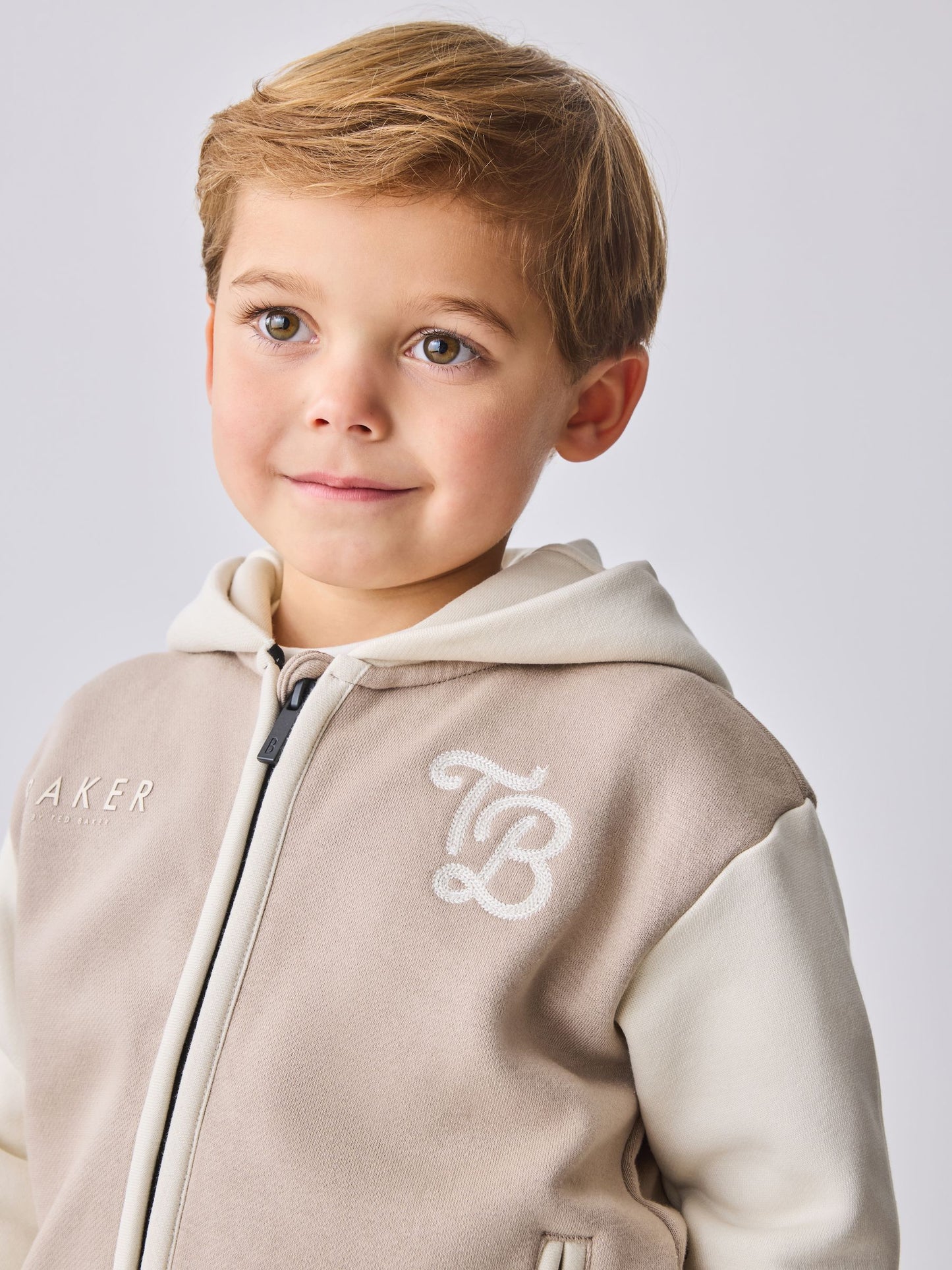 Dsiney Kidz - Baker by Ted Baker Stone 3 Piece Varsity Hoodie T-Shirt and Joggers Set image 5