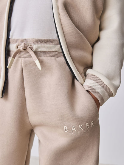 Dsiney Kidz - Baker by Ted Baker Stone 3 Piece Varsity Hoodie T-Shirt and Joggers Set image 6