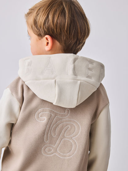 Dsiney Kidz - Baker by Ted Baker Stone 3 Piece Varsity Hoodie T-Shirt and Joggers Set image 8