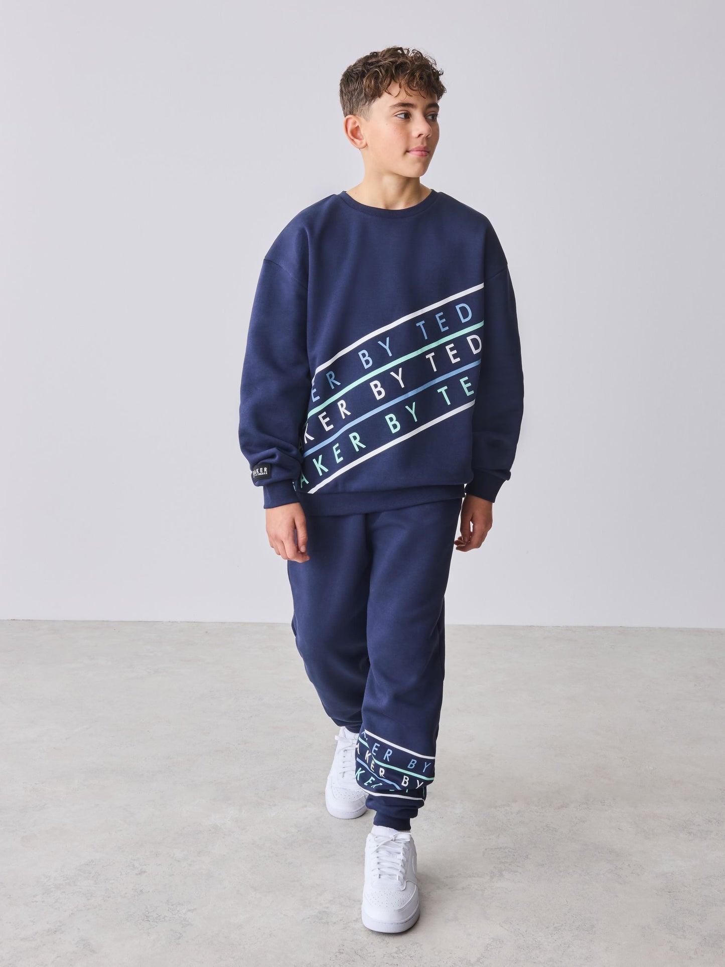 Baker by Ted Baker Oversized Navy Graphic Sweatshirt and Joggers Set image 1