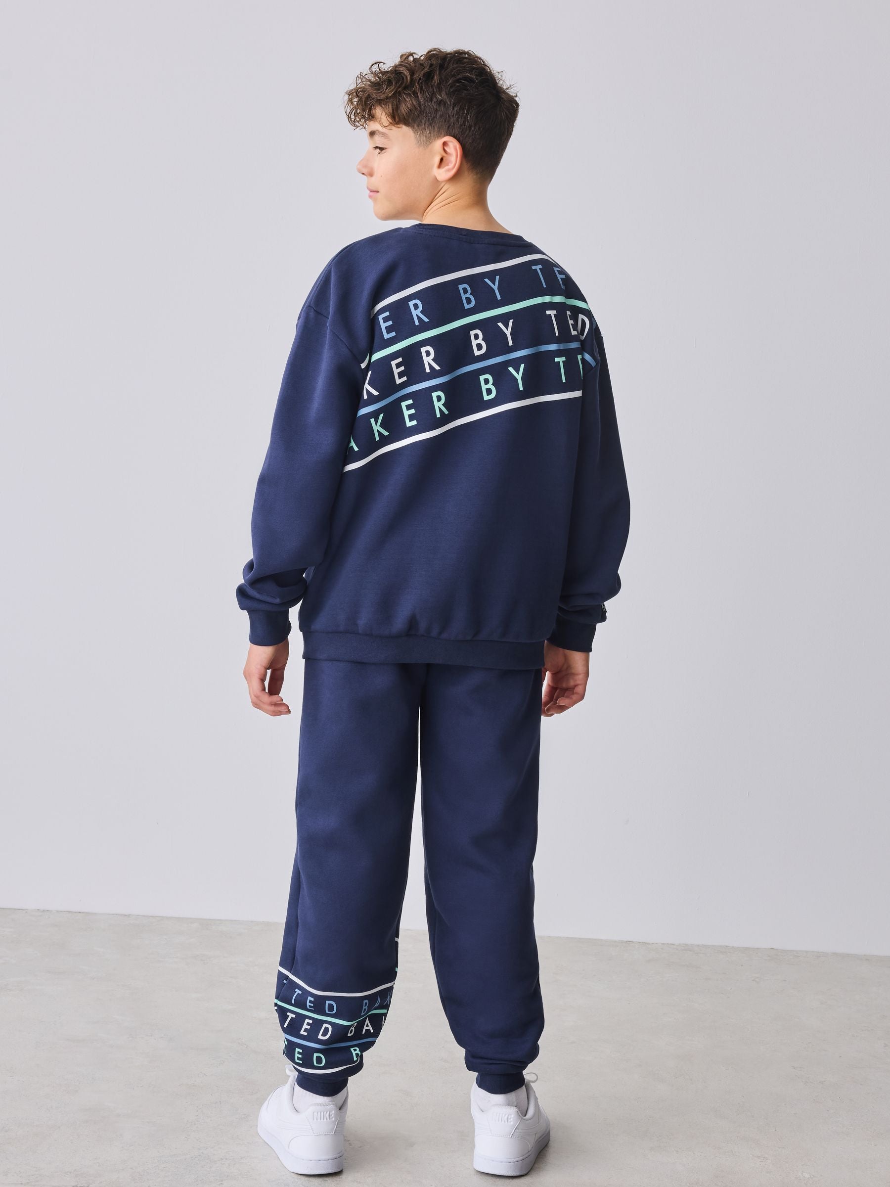Baker by Ted Baker Oversized Navy Graphic Sweatshirt and Joggers Set image 5